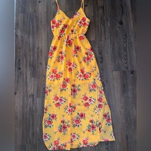 Yellow Floral Maxi Dress
